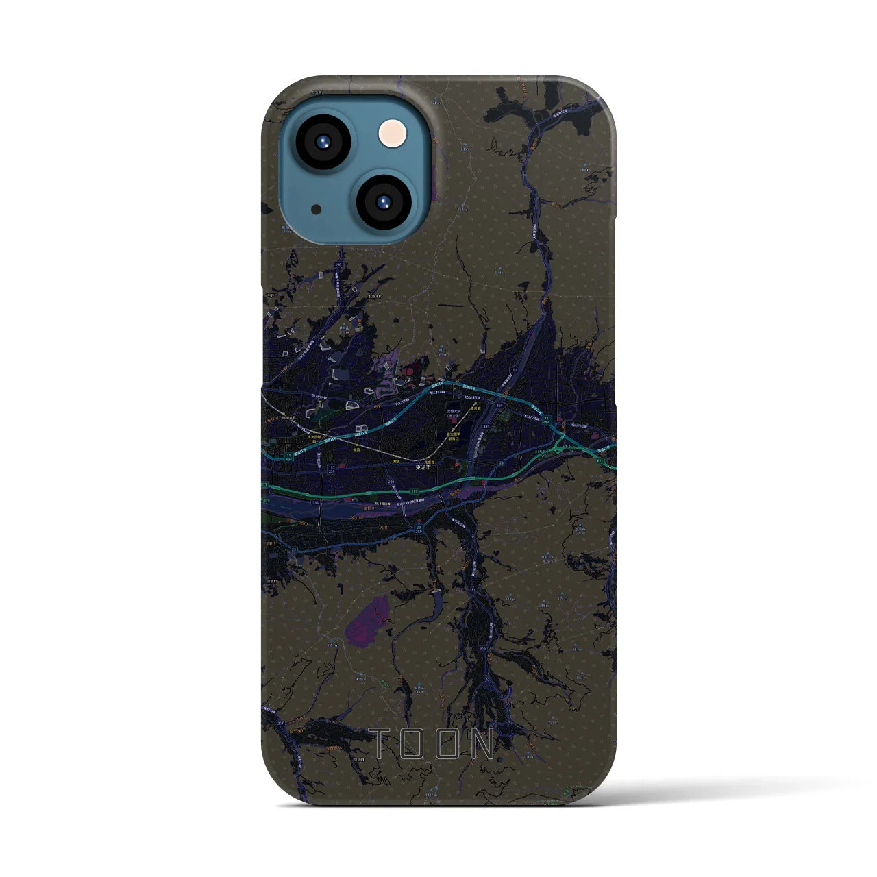 【東温(愛媛県)】地図柄iPhoneケース(バックカバータイプ)