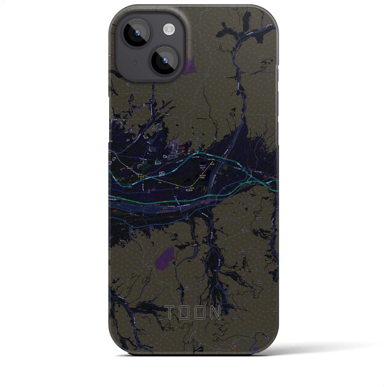 【東温(愛媛県)】地図柄iPhoneケース(バックカバータイプ)