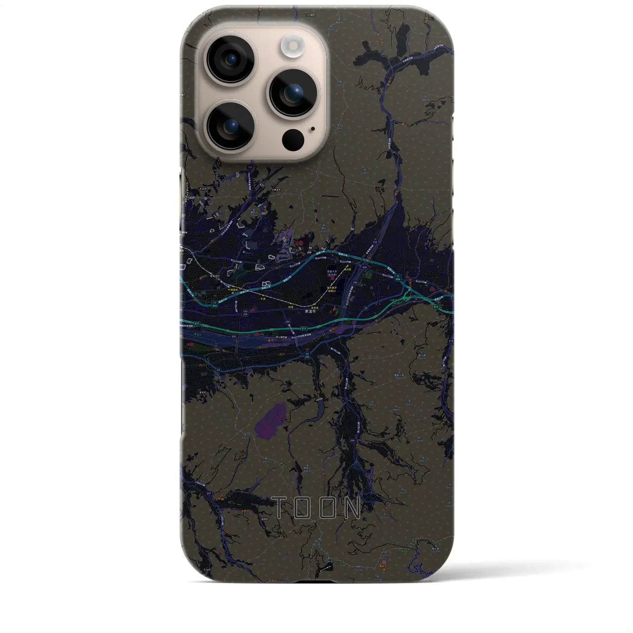 【東温(愛媛県)】地図柄iPhoneケース(バックカバータイプ)