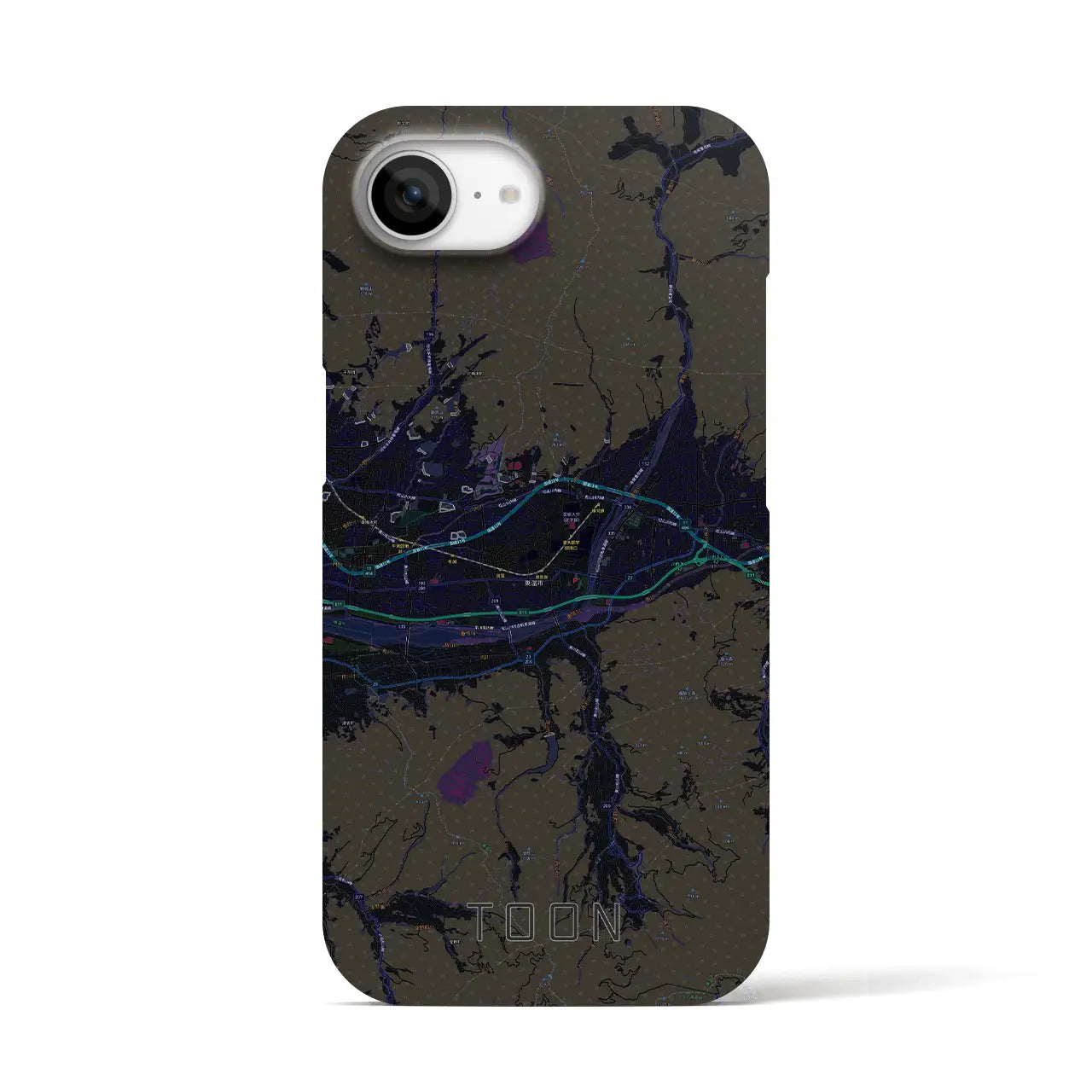 【東温(愛媛県)】地図柄iPhoneケース(バックカバータイプ)