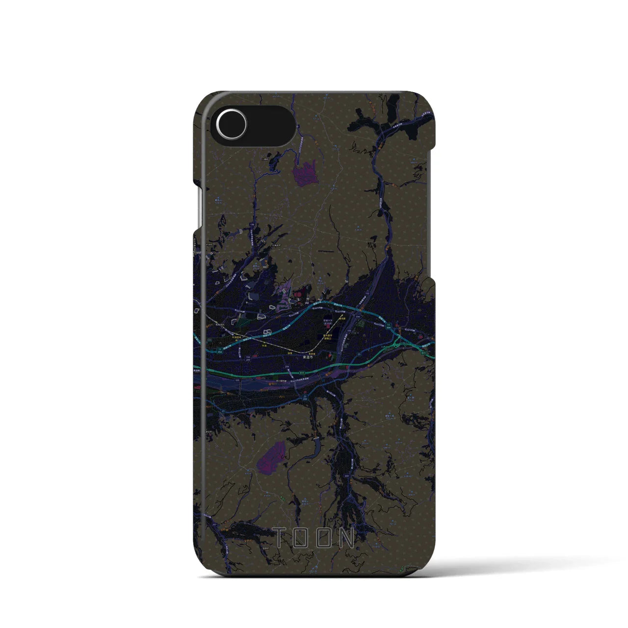 【東温(愛媛県)】地図柄iPhoneケース(バックカバータイプ)