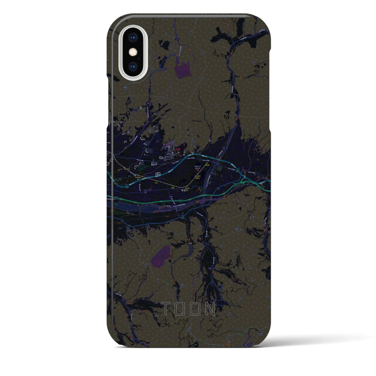 【東温(愛媛県)】地図柄iPhoneケース(バックカバータイプ)