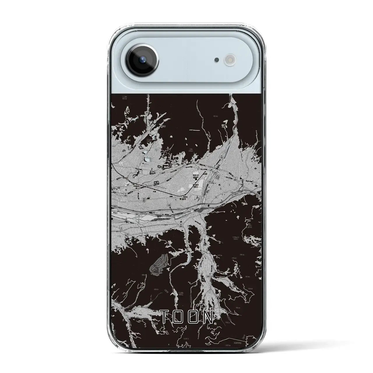 【東温(愛媛県)】地図柄iPhoneケース(クリアタイプ)モノトーン・iPhone 17 Pro Max 用