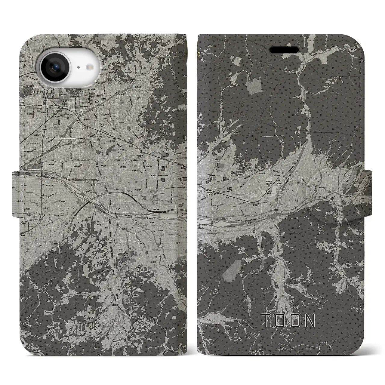 【東温(愛媛県)】地図柄iPhoneケース(手帳タイプ)