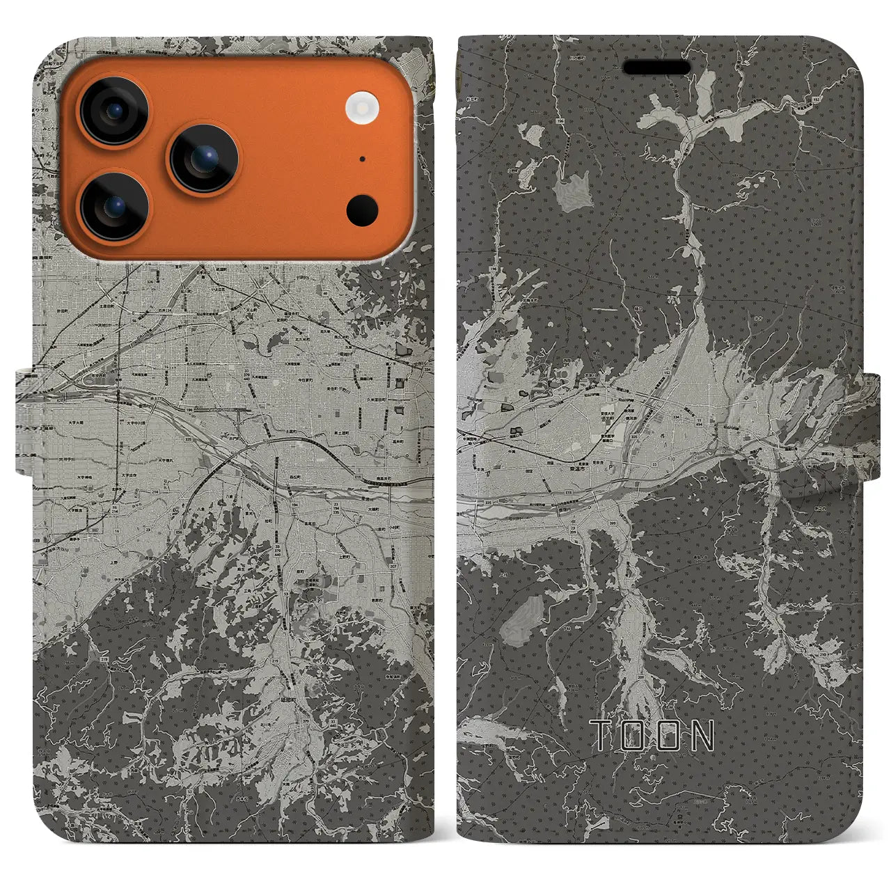 【東温(愛媛県)】地図柄iPhoneケース(手帳タイプ)