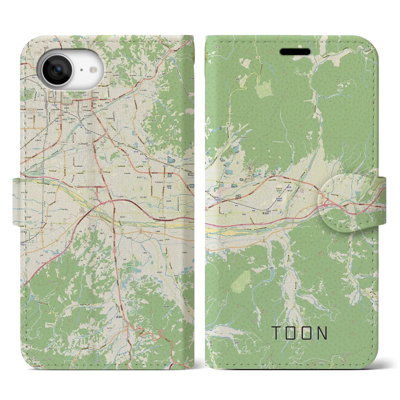 【東温(愛媛県)】地図柄iPhoneケース(手帳タイプ)