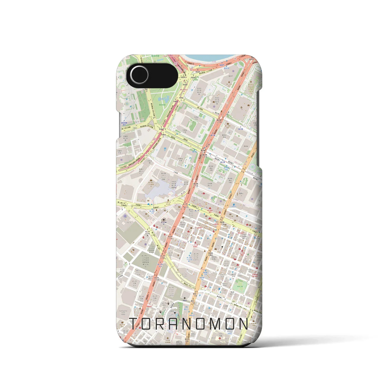 【虎ノ門(東京都)】地図柄iPhoneケース(バックカバータイプ)