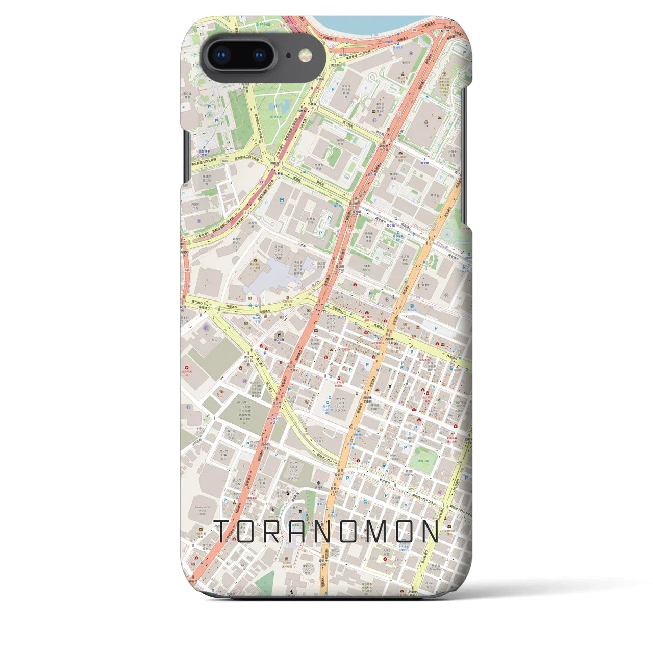 【虎ノ門(東京都)】地図柄iPhoneケース(バックカバータイプ)