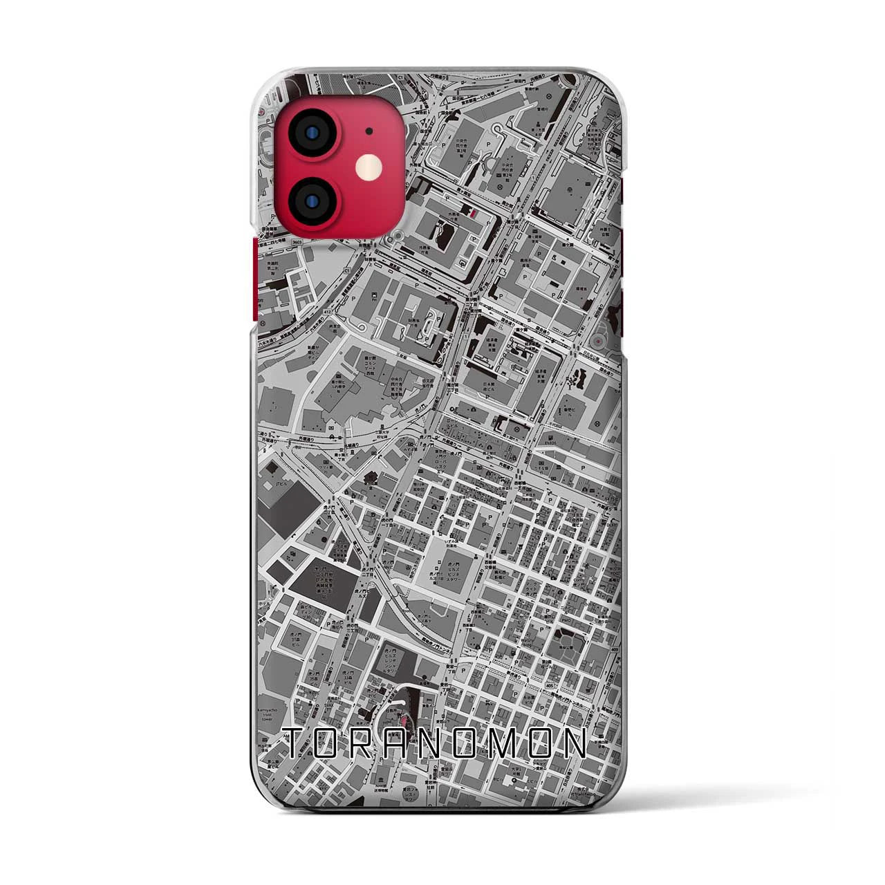 【虎ノ門(東京都)】地図柄iPhoneケース(クリアタイプ)モノトーン・iPhone 11 用
