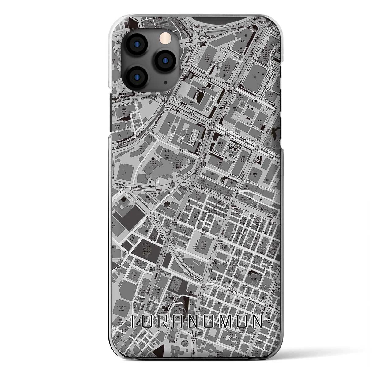 【虎ノ門(東京都)】地図柄iPhoneケース(クリアタイプ)モノトーン・iPhone 11 Pro Max 用