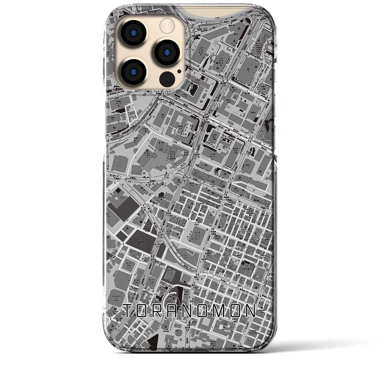 【虎ノ門(東京都)】地図柄iPhoneケース(クリアタイプ)モノトーン・iPhone 12 Pro Max 用