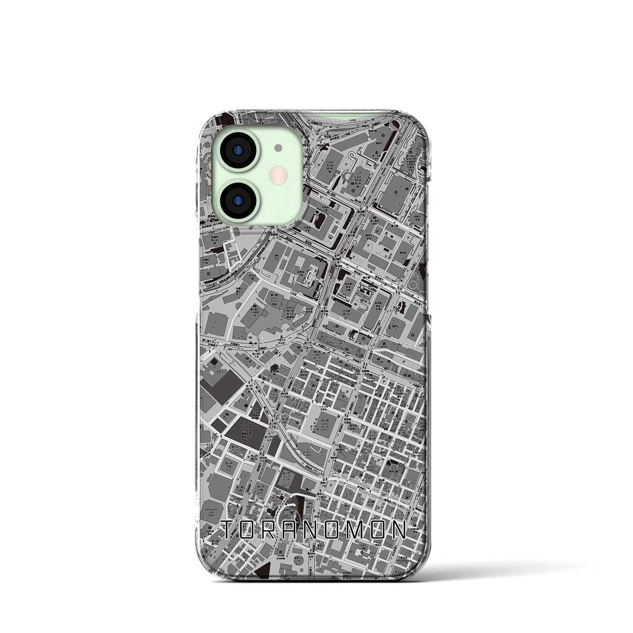 【虎ノ門(東京都)】地図柄iPhoneケース(クリアタイプ)モノトーン・iPhone 12 mini 用