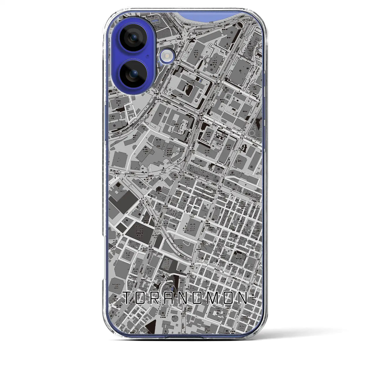 【虎ノ門(東京都)】地図柄iPhoneケース(クリアタイプ)モノトーン・iPhone 16 Pro Max 用