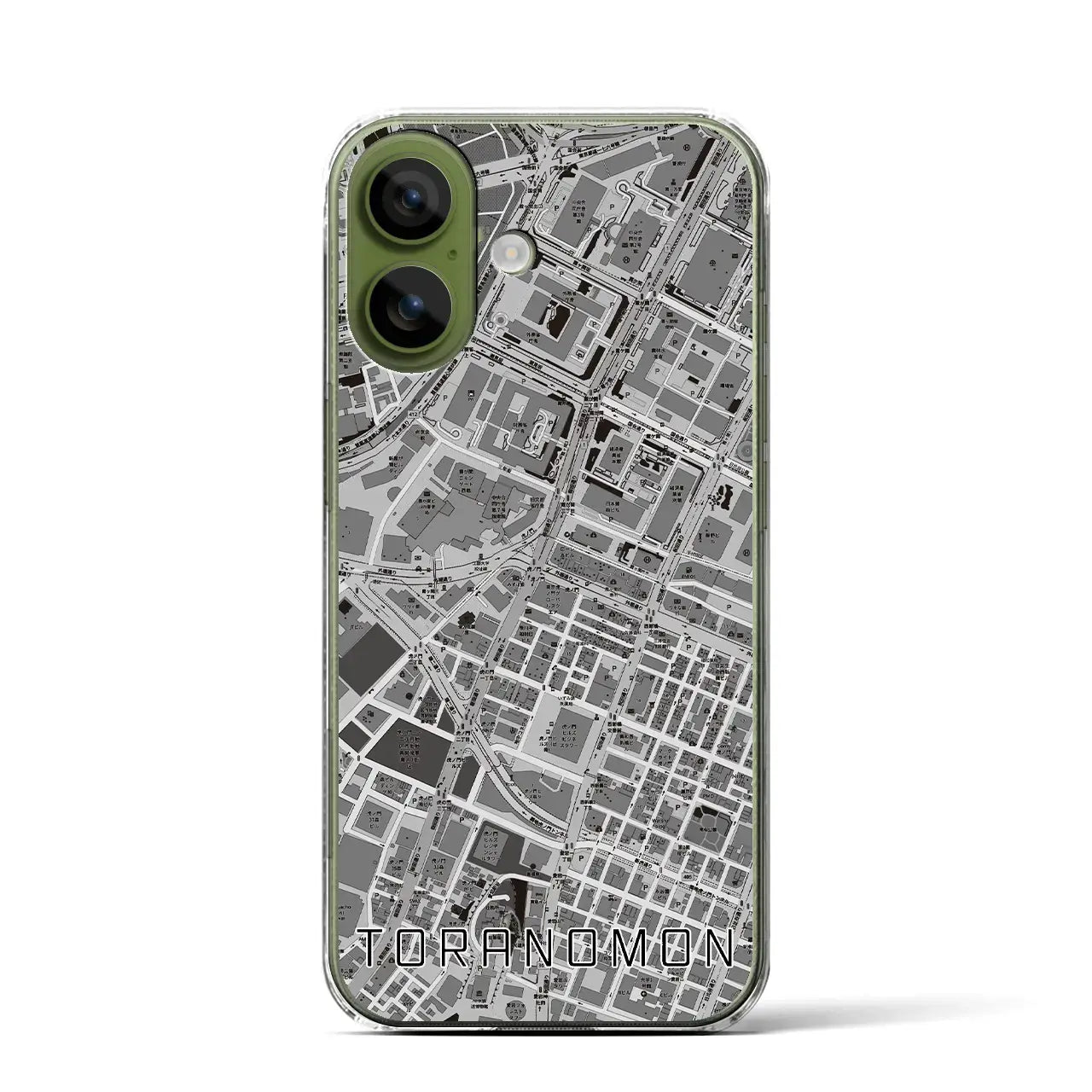 【虎ノ門(東京都)】地図柄iPhoneケース(クリアタイプ)モノトーン・iPhone 17 Pro Max 用
