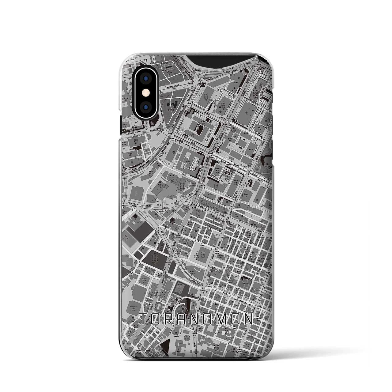 【虎ノ門(東京都)】地図柄iPhoneケース(クリアタイプ)モノトーン・iPhone XS / X 用