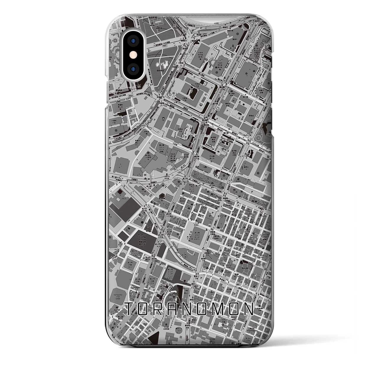 【虎ノ門(東京都)】地図柄iPhoneケース(クリアタイプ)モノトーン・iPhone XS Max 用