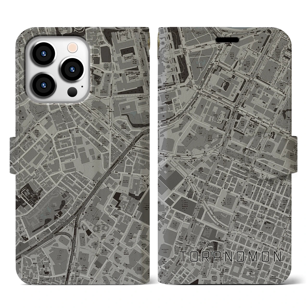 【虎ノ門(東京都)】地図柄iPhoneケース(手帳タイプ)