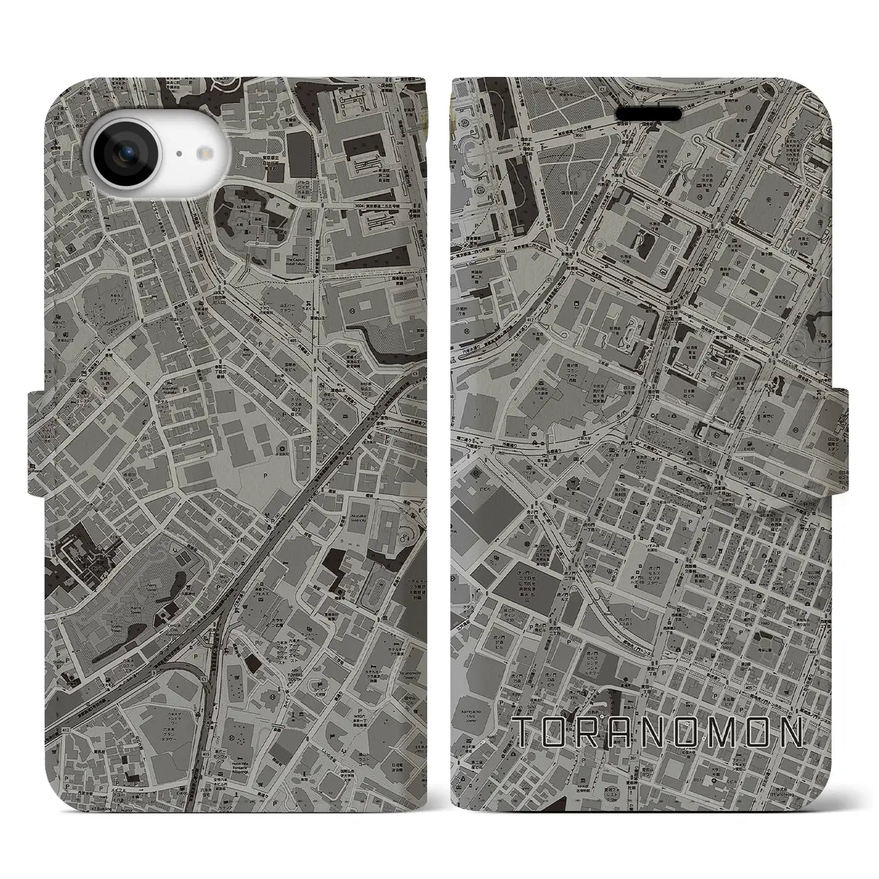 【虎ノ門(東京都)】地図柄iPhoneケース(手帳タイプ)