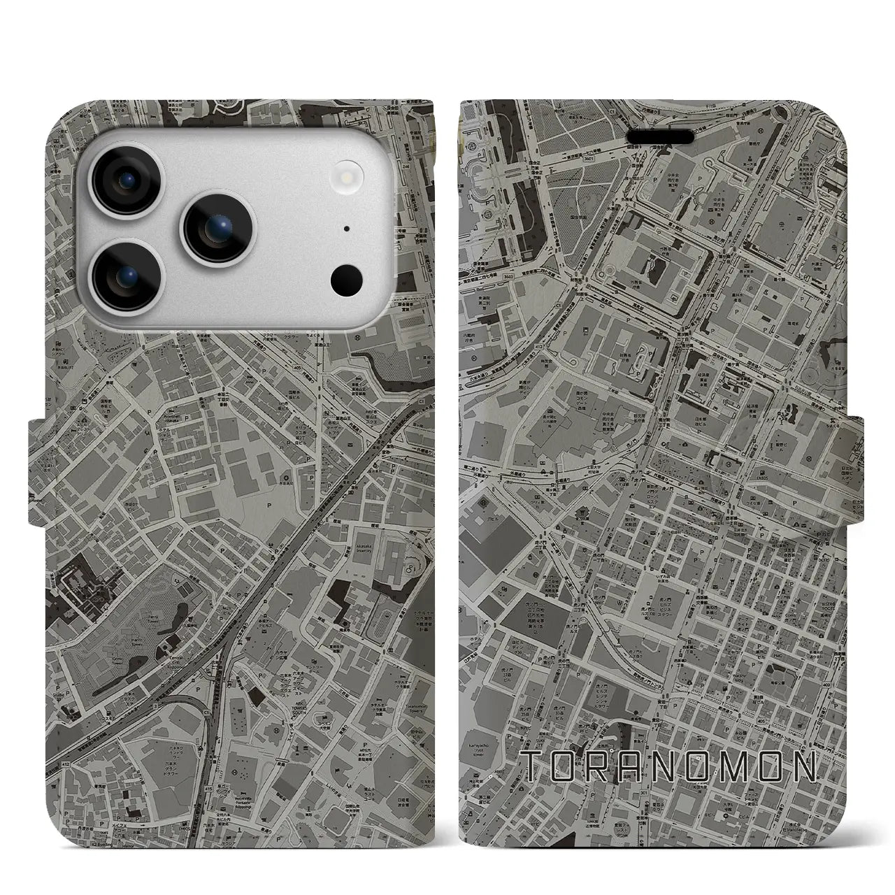 【虎ノ門(東京都)】地図柄iPhoneケース(手帳タイプ)