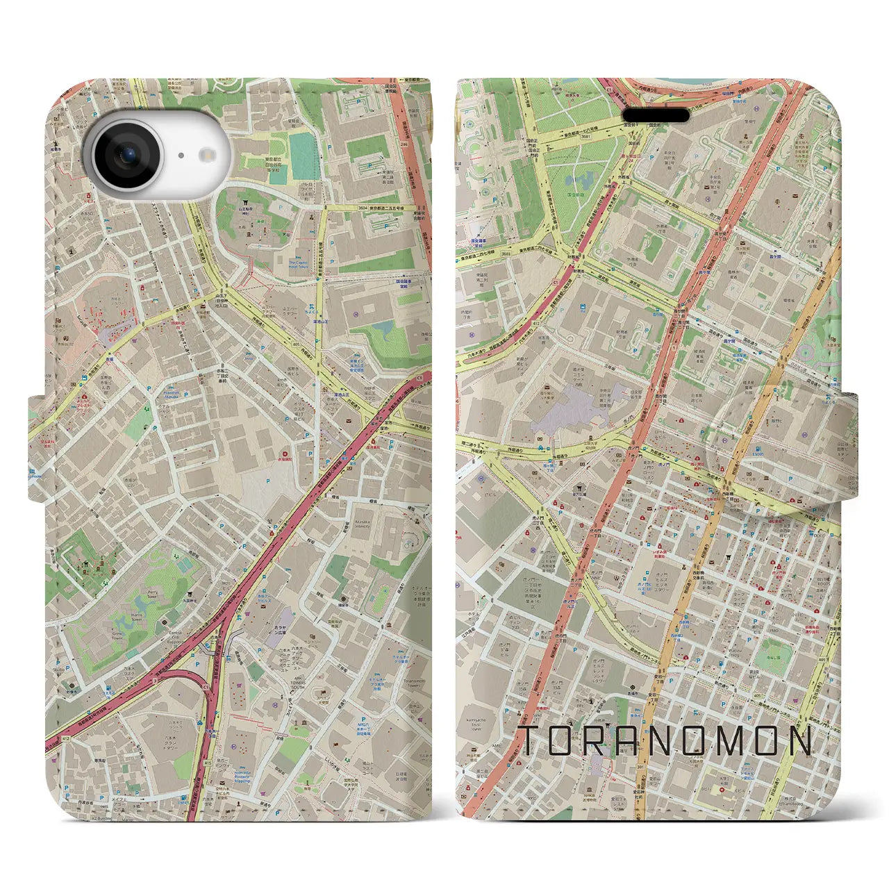【虎ノ門(東京都)】地図柄iPhoneケース(手帳タイプ)