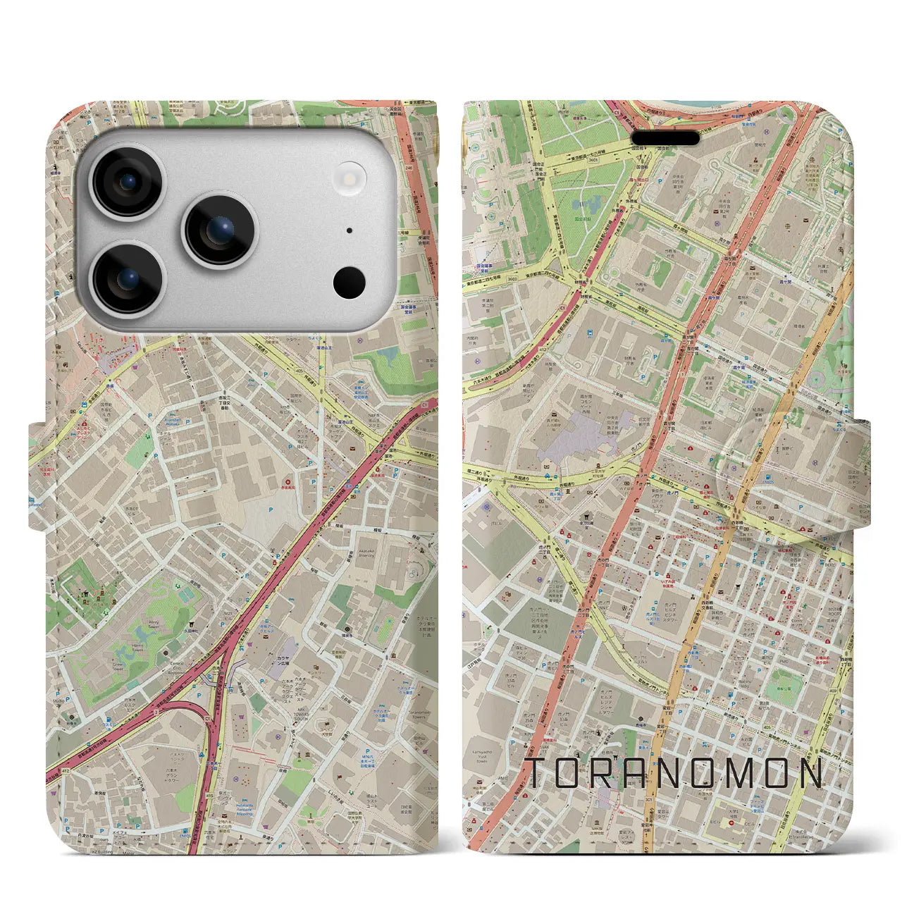 【虎ノ門(東京都)】地図柄iPhoneケース(手帳タイプ)