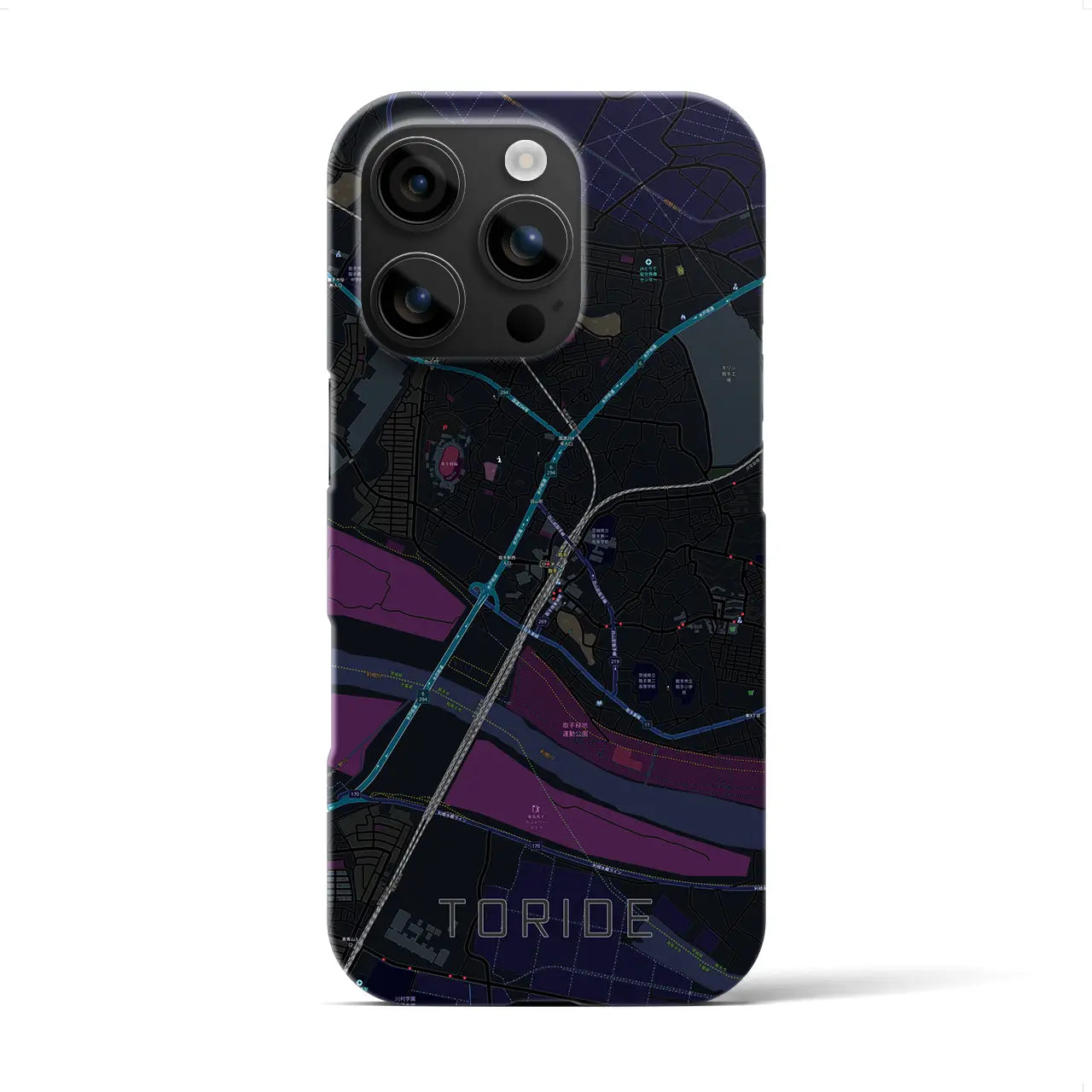 【取手(茨城県)】地図柄iPhoneケース(バックカバータイプ)