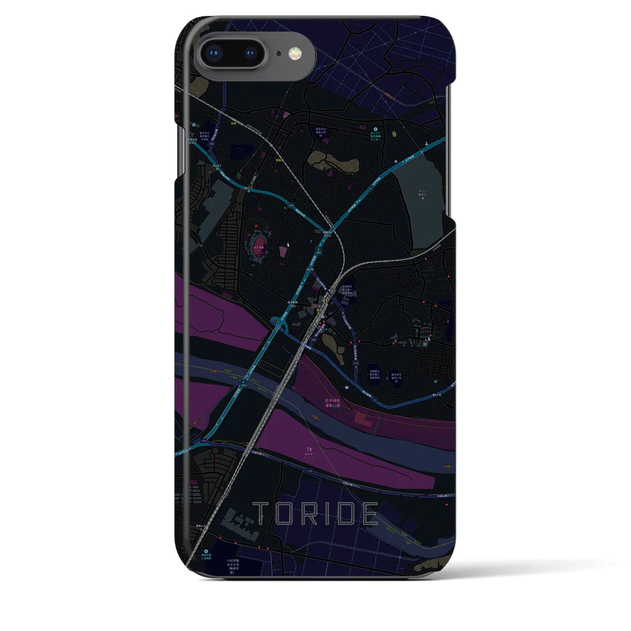 【取手(茨城県)】地図柄iPhoneケース(バックカバータイプ)