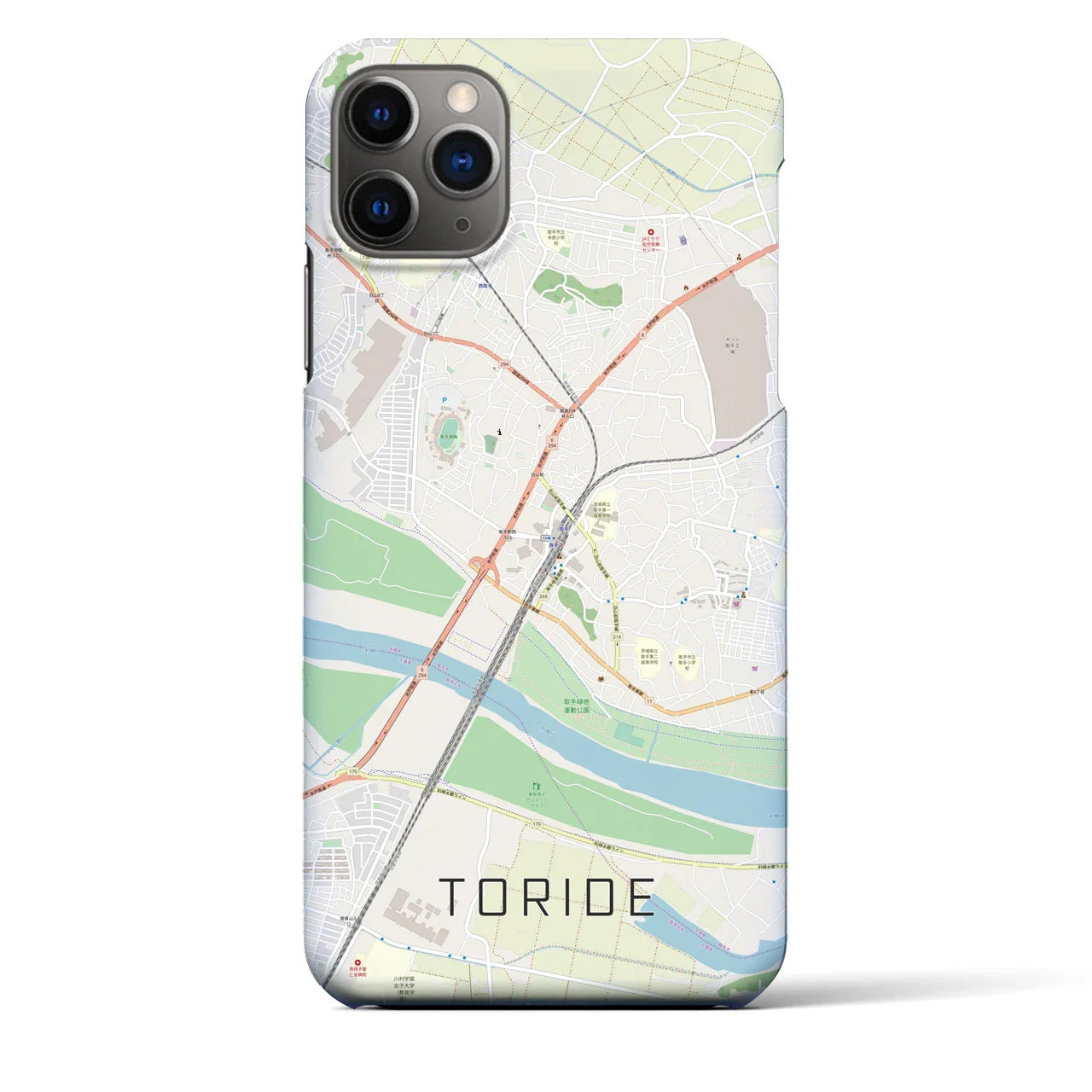 【取手(茨城県)】地図柄iPhoneケース(バックカバータイプ)