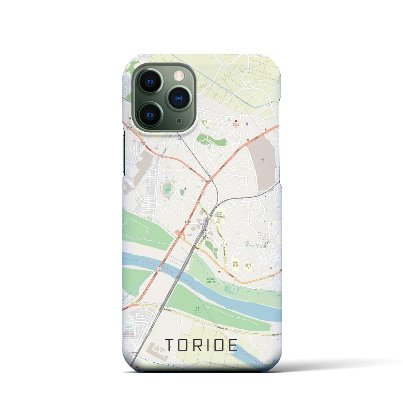 【取手(茨城県)】地図柄iPhoneケース(バックカバータイプ)