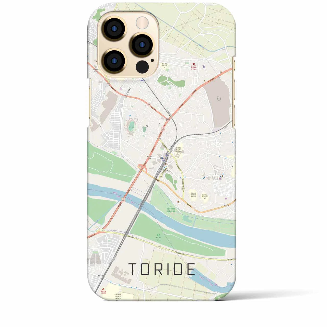 【取手(茨城県)】地図柄iPhoneケース(バックカバータイプ)