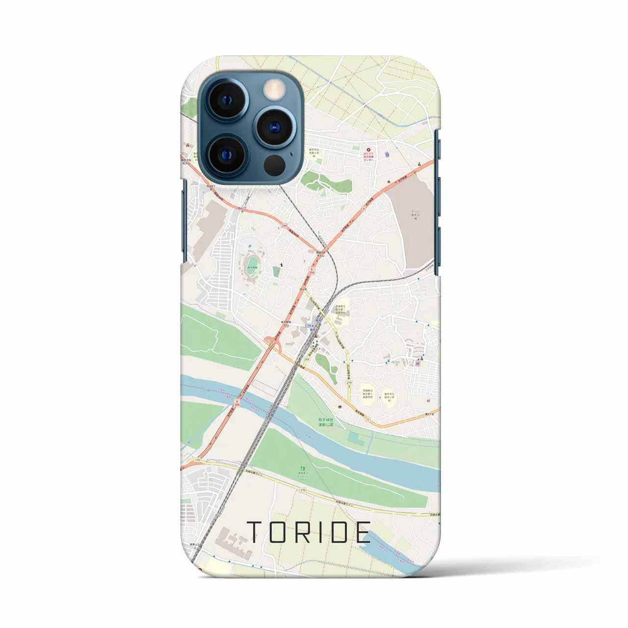 【取手(茨城県)】地図柄iPhoneケース(バックカバータイプ)