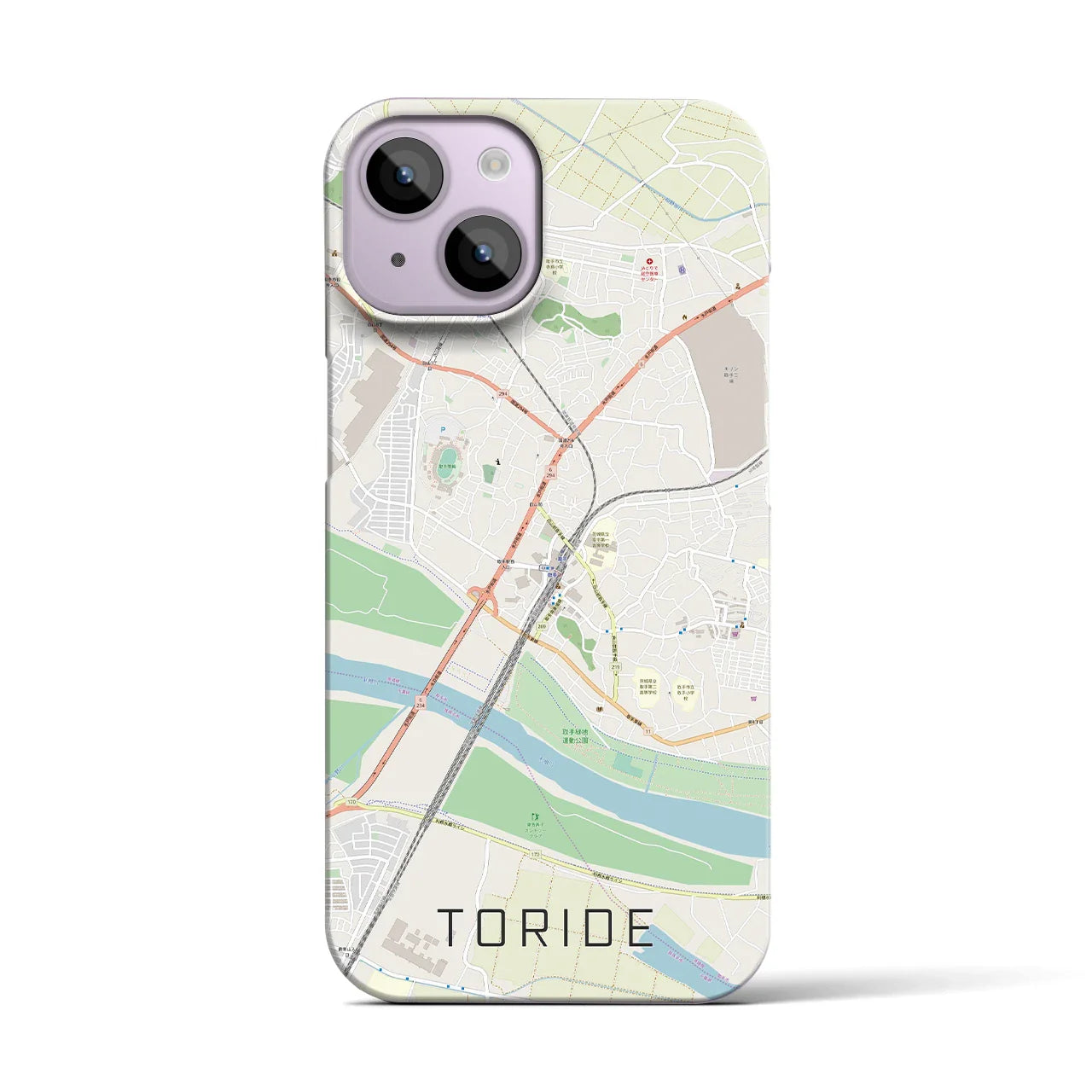 【取手(茨城県)】地図柄iPhoneケース(バックカバータイプ)