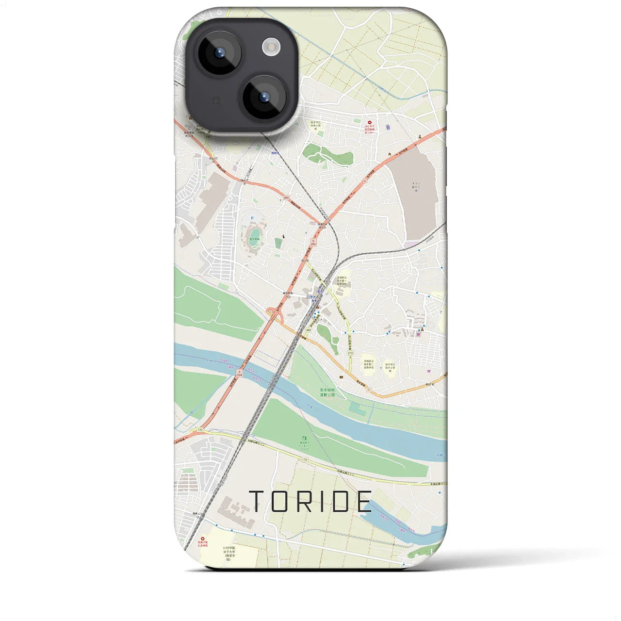 【取手(茨城県)】地図柄iPhoneケース(バックカバータイプ)