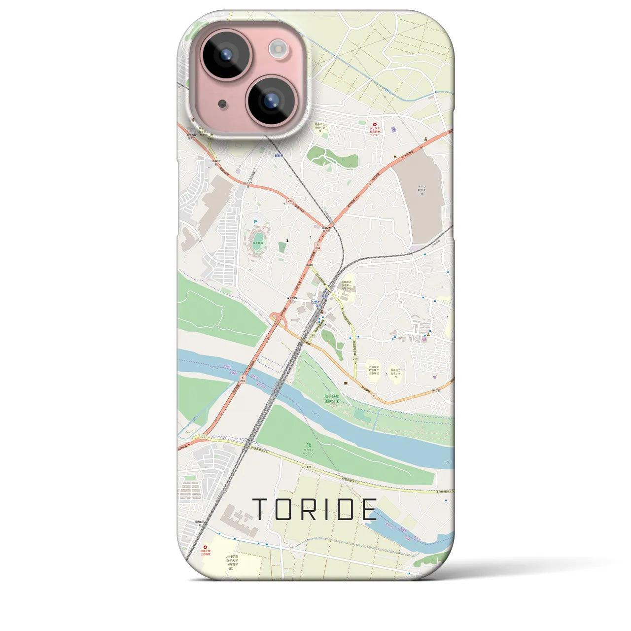 【取手(茨城県)】地図柄iPhoneケース(バックカバータイプ)