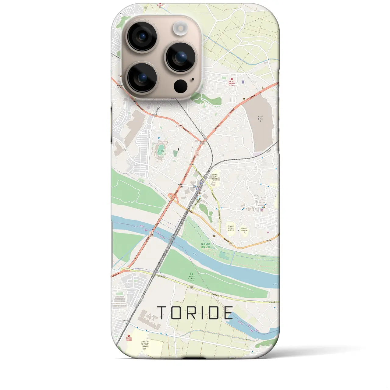 【取手(茨城県)】地図柄iPhoneケース(バックカバータイプ)