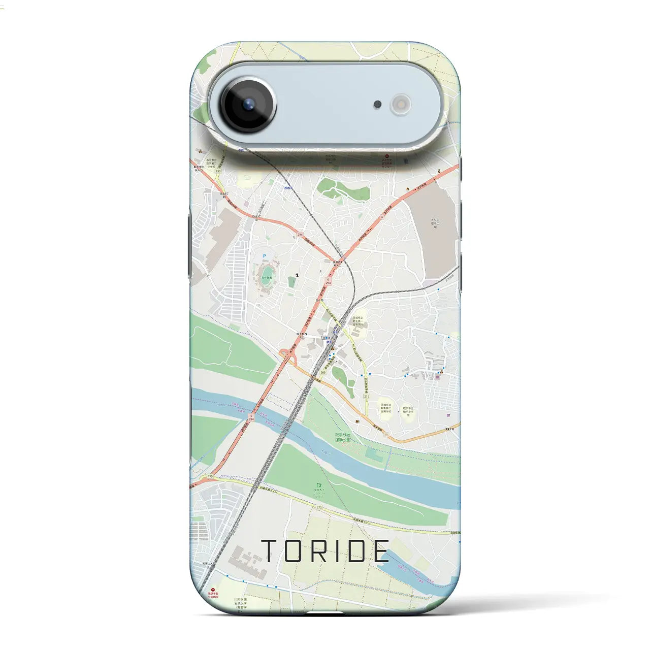 【取手(茨城県)】地図柄iPhoneケース(バックカバータイプ)