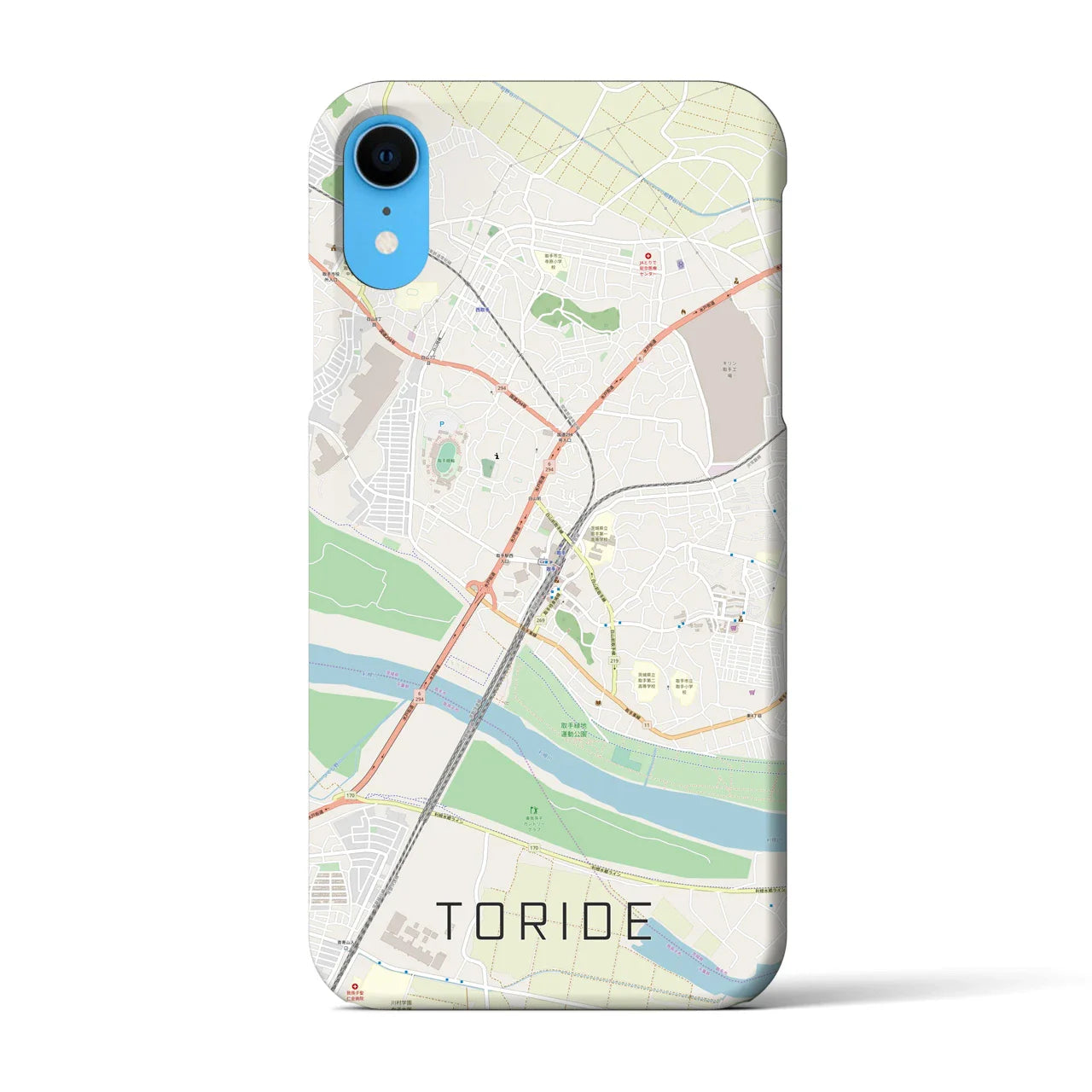 【取手(茨城県)】地図柄iPhoneケース(バックカバータイプ)