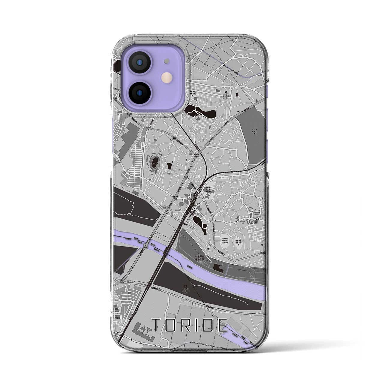 【取手(茨城県)】地図柄iPhoneケース(クリアタイプ)