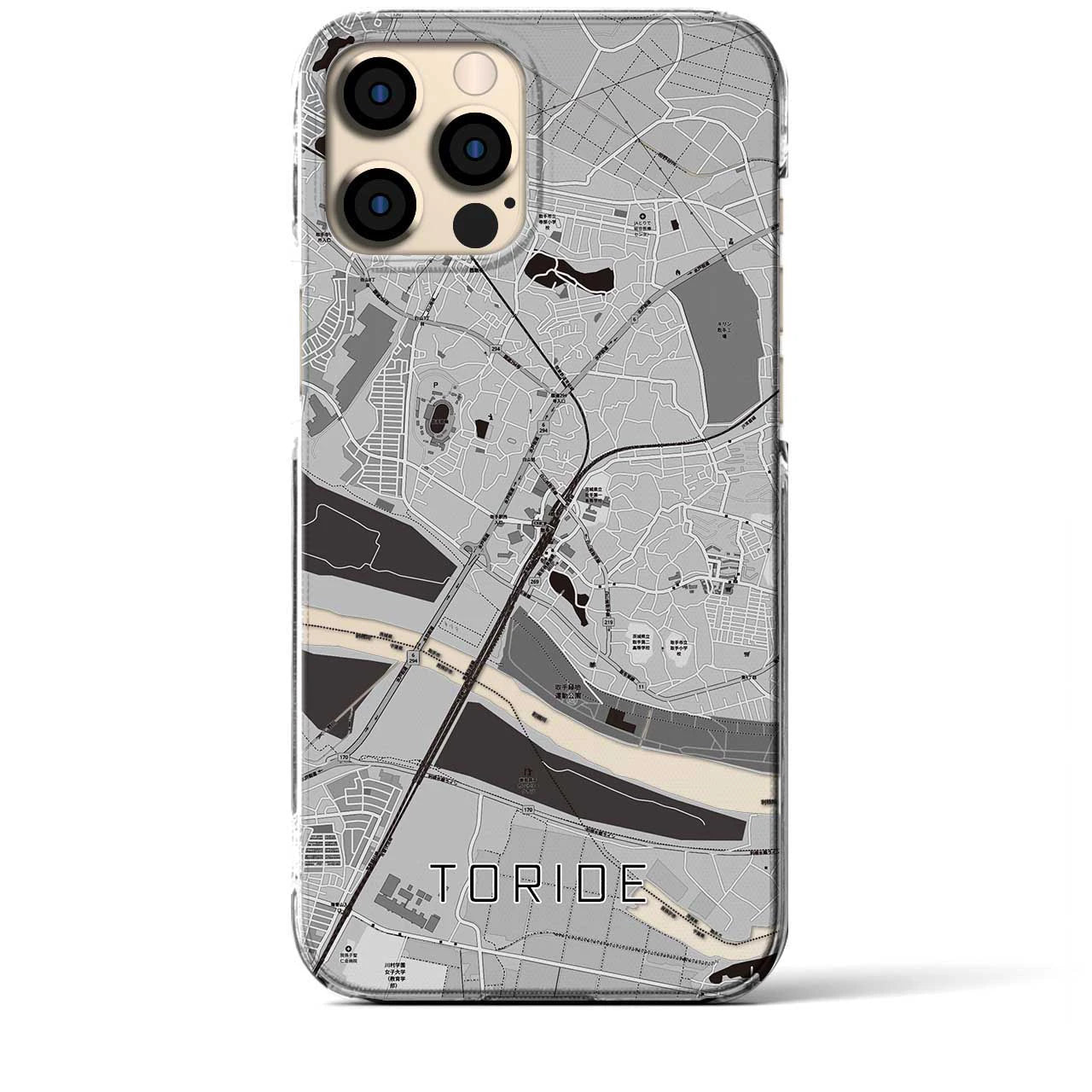 【取手(茨城県)】地図柄iPhoneケース(クリアタイプ)