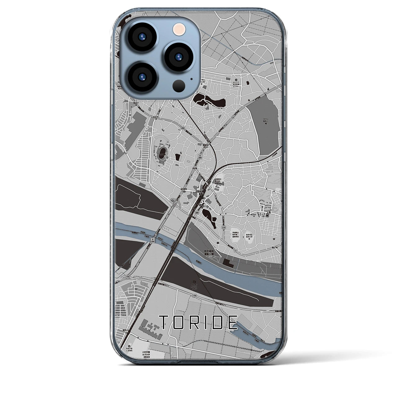 【取手(茨城県)】地図柄iPhoneケース(クリアタイプ)