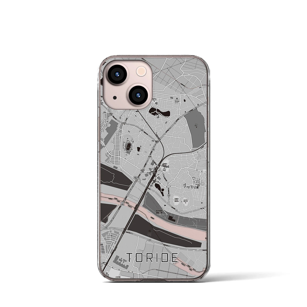 【取手(茨城県)】地図柄iPhoneケース(クリアタイプ)