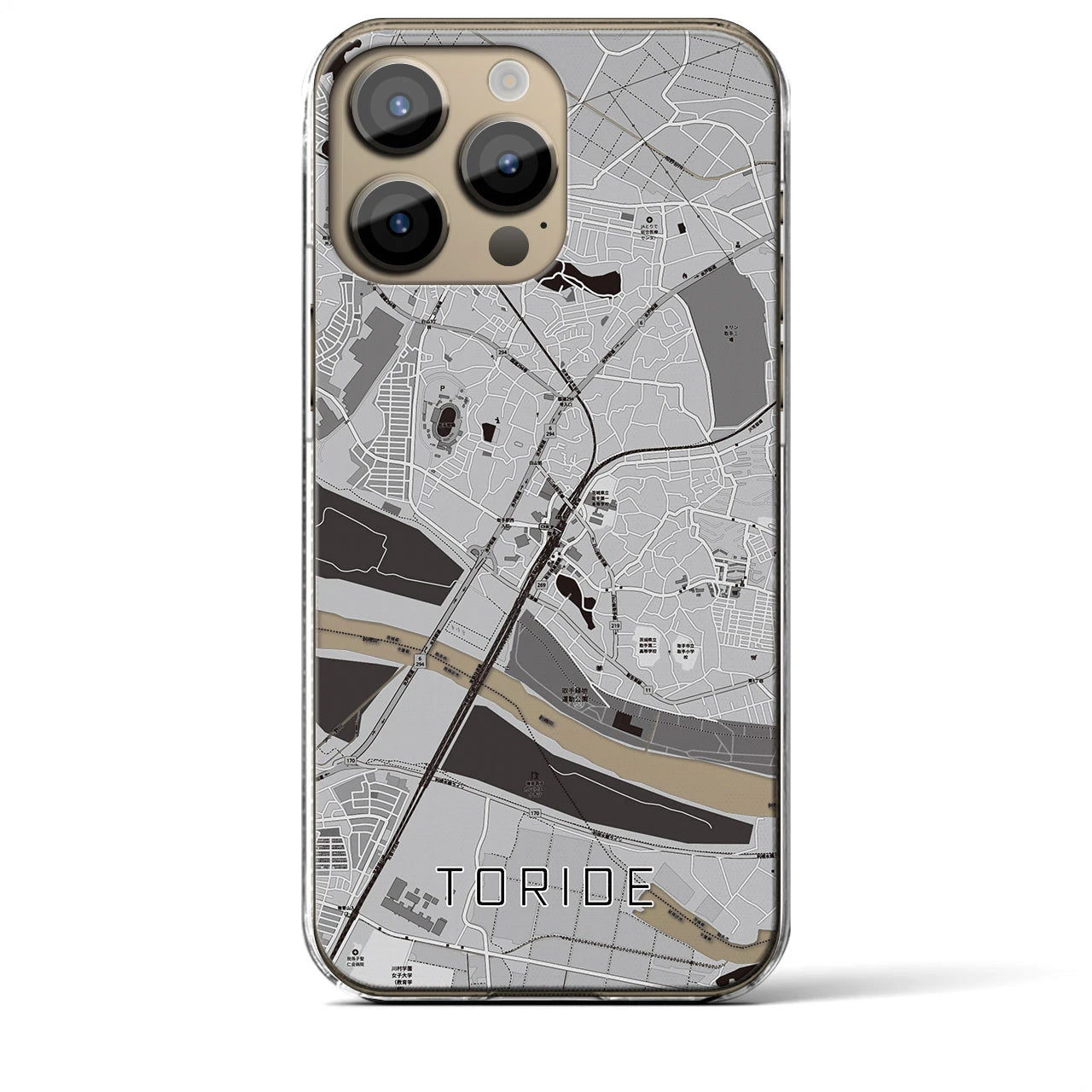 【取手(茨城県)】地図柄iPhoneケース(クリアタイプ)