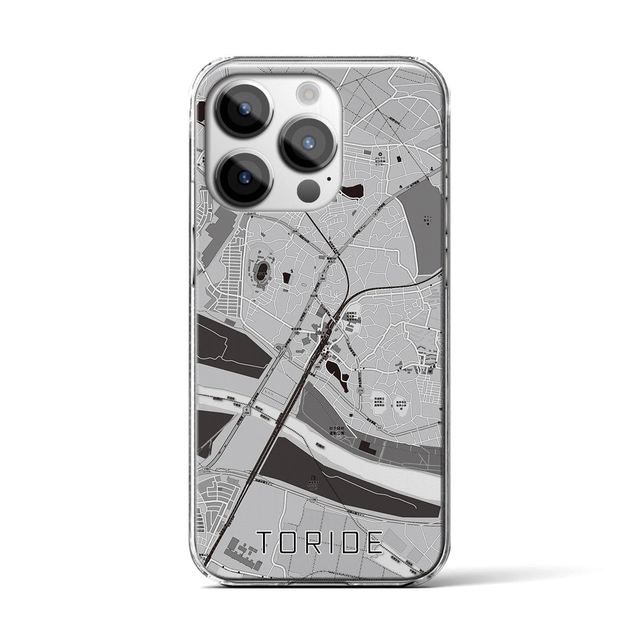 【取手(茨城県)】地図柄iPhoneケース(クリアタイプ)