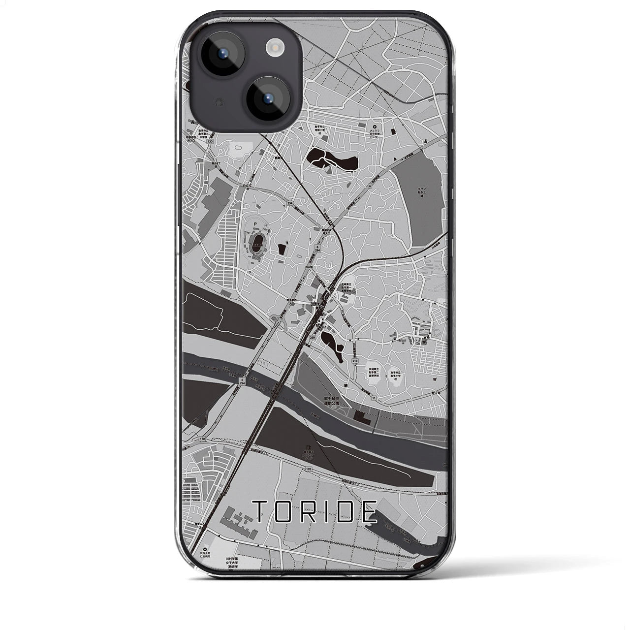 【取手(茨城県)】地図柄iPhoneケース(クリアタイプ)