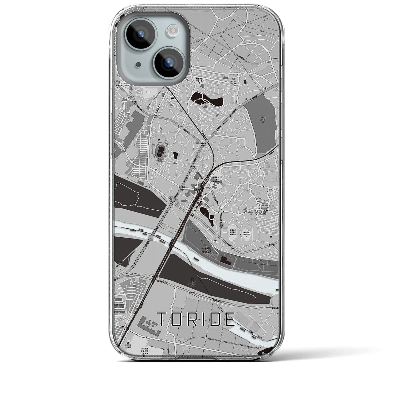 【取手(茨城県)】地図柄iPhoneケース(クリアタイプ)