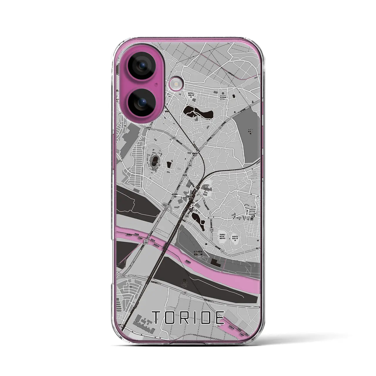 【取手(茨城県)】地図柄iPhoneケース(クリアタイプ)