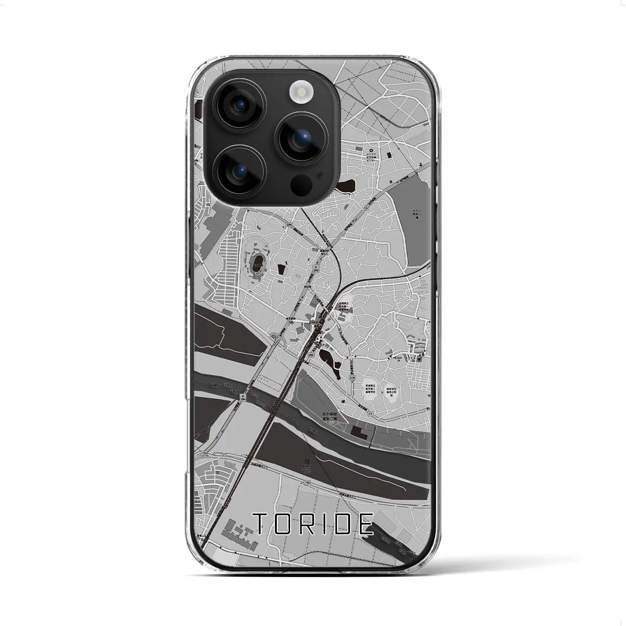 【取手(茨城県)】地図柄iPhoneケース(クリアタイプ)