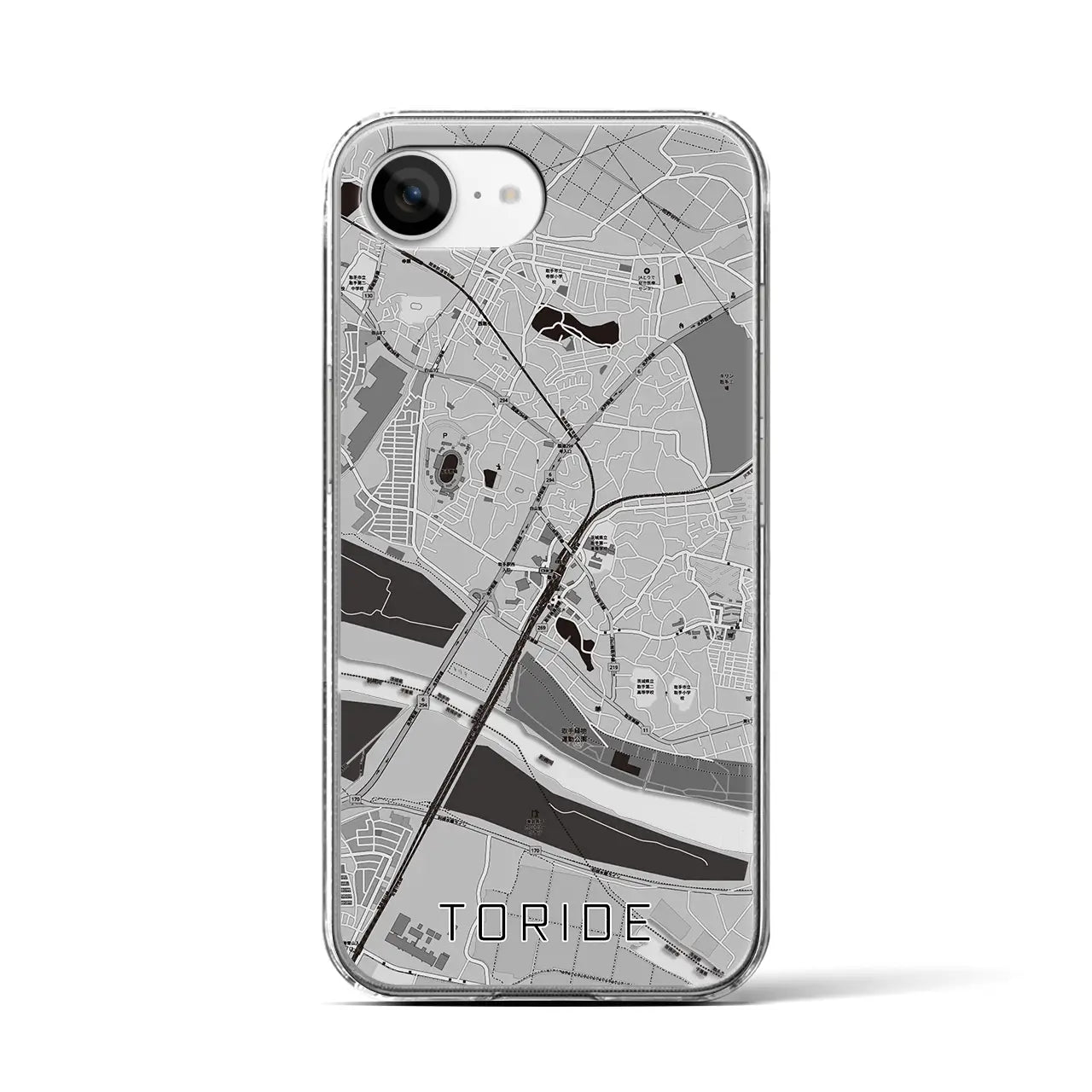 【取手(茨城県)】地図柄iPhoneケース(クリアタイプ)