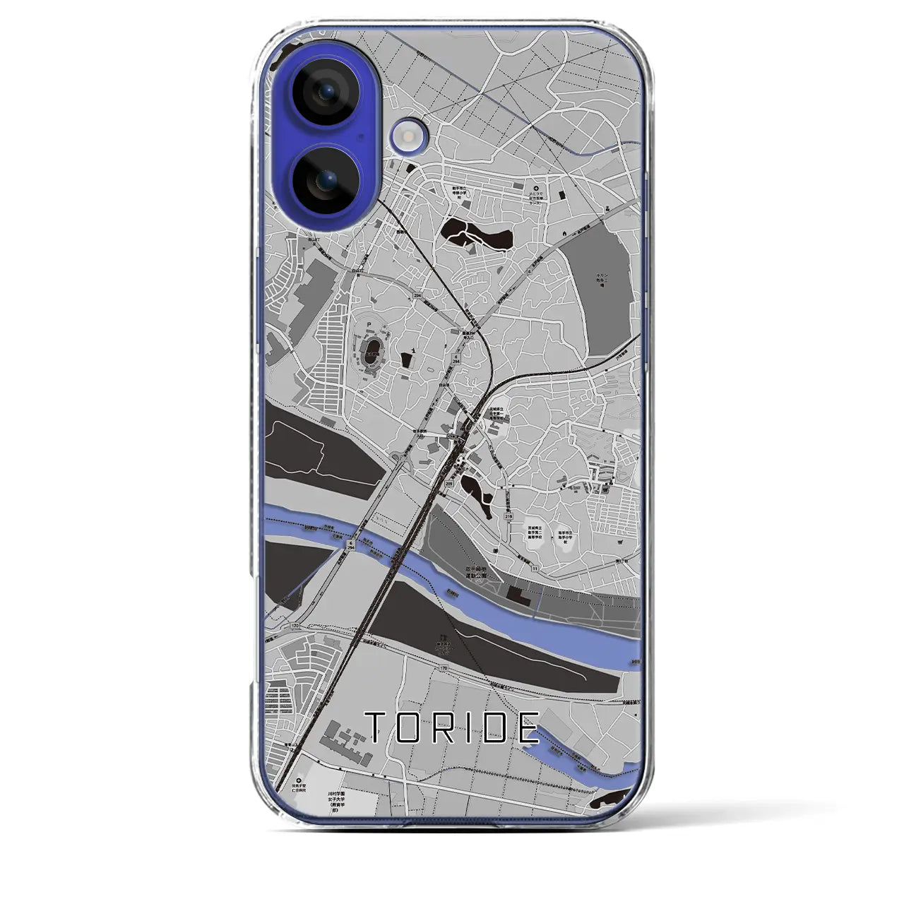 【取手(茨城県)】地図柄iPhoneケース(クリアタイプ)