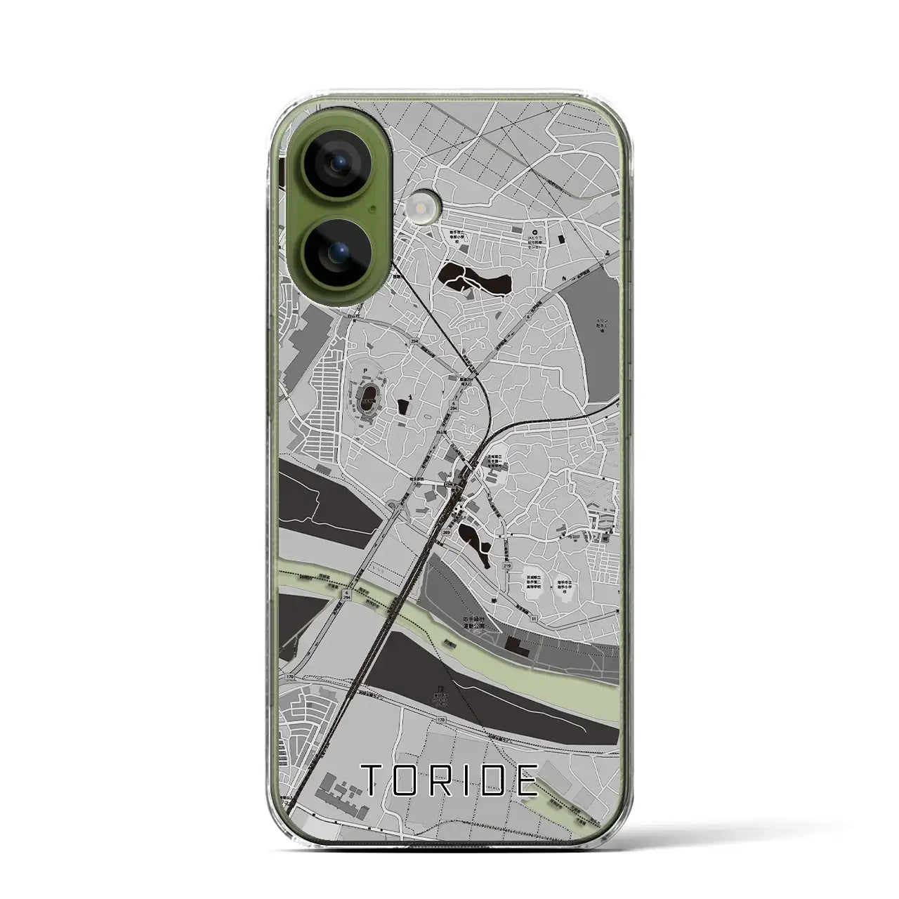 【取手(茨城県)】地図柄iPhoneケース(クリアタイプ)